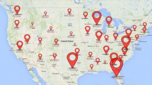 All the location in USA Map