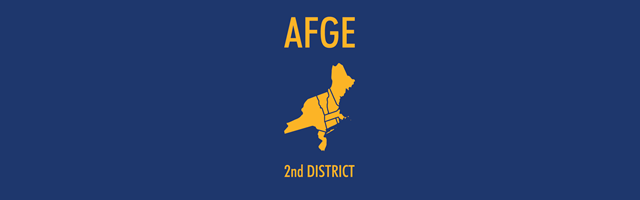 Logo of afge 2nd district on a blue background.