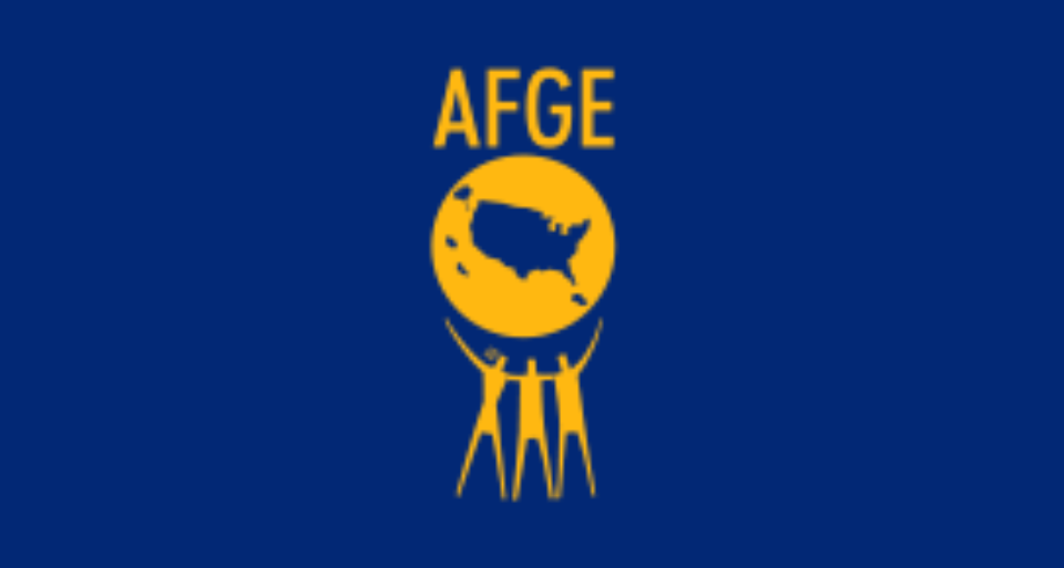 A logo of agfe with three people holding a globe